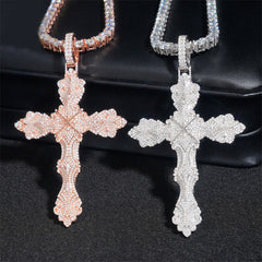 GL Iced Out Cross Hip Hop Silver VVS Moissanite Pendant