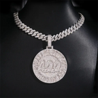 Custom 2.5IN VVS Moissanite Round Letter Design Pendant