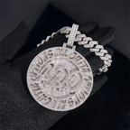 Custom 2.5IN VVS Moissanite Round Letter Design Pendant