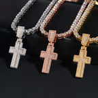 S925 Density Micro Paved VVS Moissanite Cross Pendant