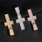 S925 Density Micro Paved VVS Moissanite Cross Pendant