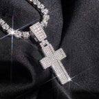 S925 Density Micro Paved VVS Moissanite Cross Pendant