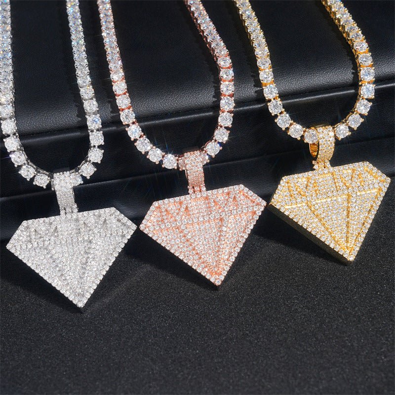 GL Sparkling Diamond Hip Hop Silver Moissanite Pendant Main image