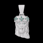 GL Silver Full Moissanite Garland Corolla Jesus Pendant