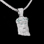 GL Silver Full Moissanite Garland Corolla Jesus Pendant
