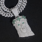 GL Silver Full Moissanite Garland Corolla Jesus Pendant