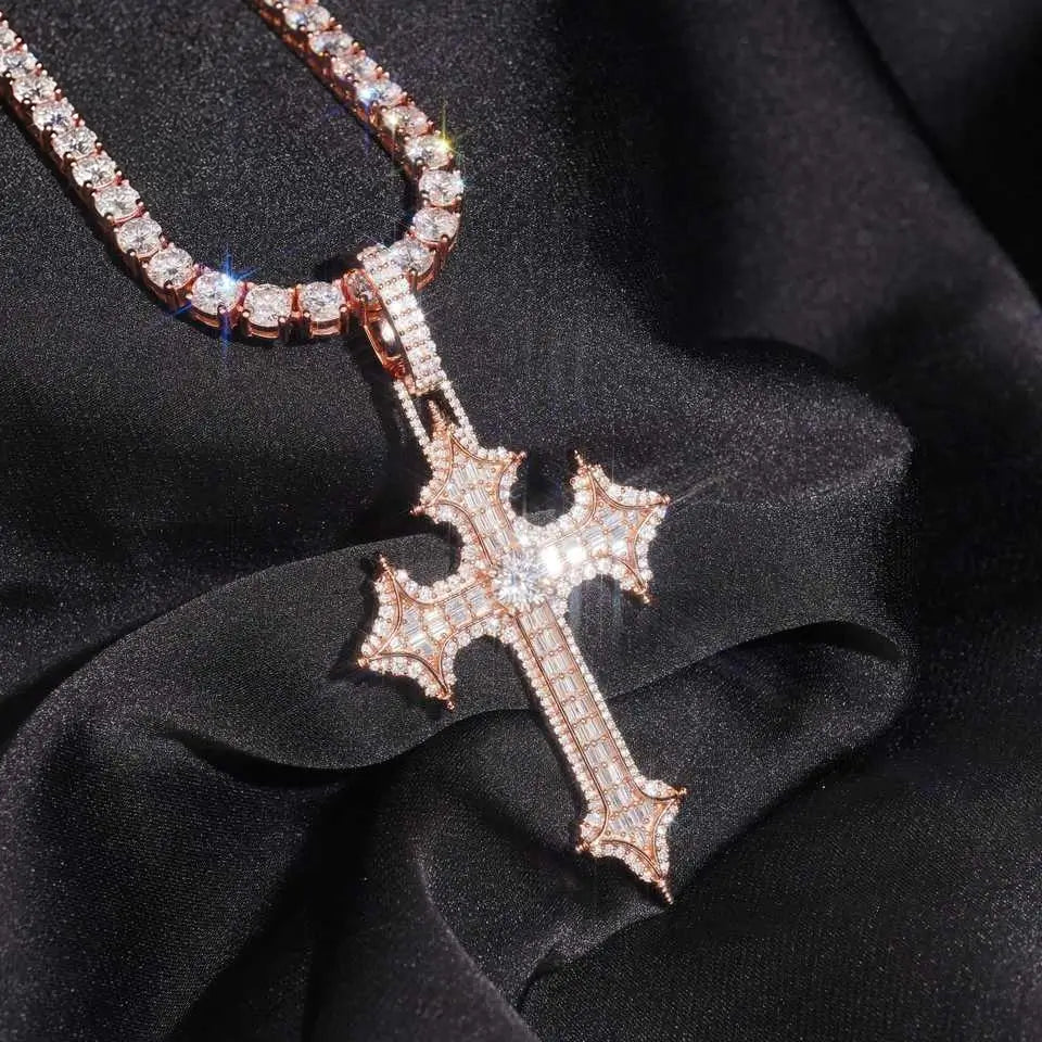 Regal Ice VVS Moissanite  Cross Pendant