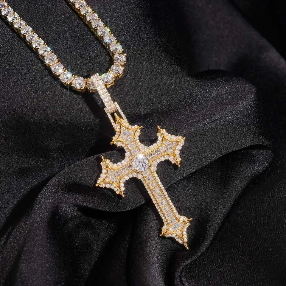 Regal Ice VVS Moissanite  Cross Pendant