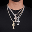 Fully Iced S925 Silver VVS Moissanite Fleur Cross Pendant