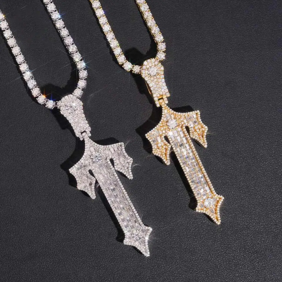 VVS Moissanite Trapstar T Cross Pendant S925 Silver