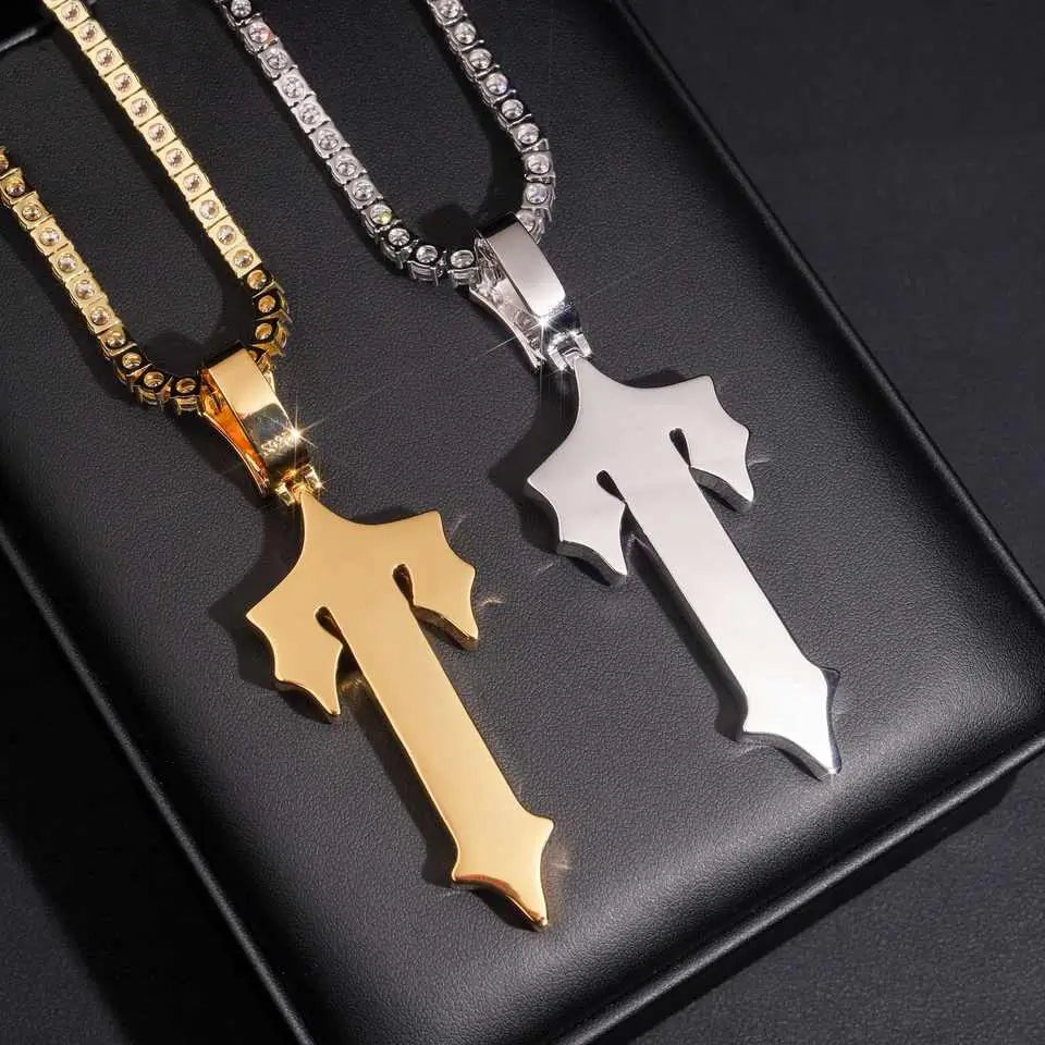 VVS Moissanite Trapstar T Cross Pendant S925 Silver
