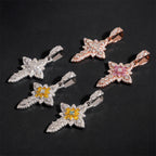 GL Notre Dame Cross Colored Moissanite Diamond Pendant