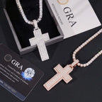 Emerald Stone VVS Moissanite Hip-Hop Cross Pendant