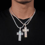 Emerald Stone VVS Moissanite Hip-Hop Cross Pendant