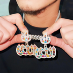 Iced Out VVS Colorful Moissanite Allah Pendant