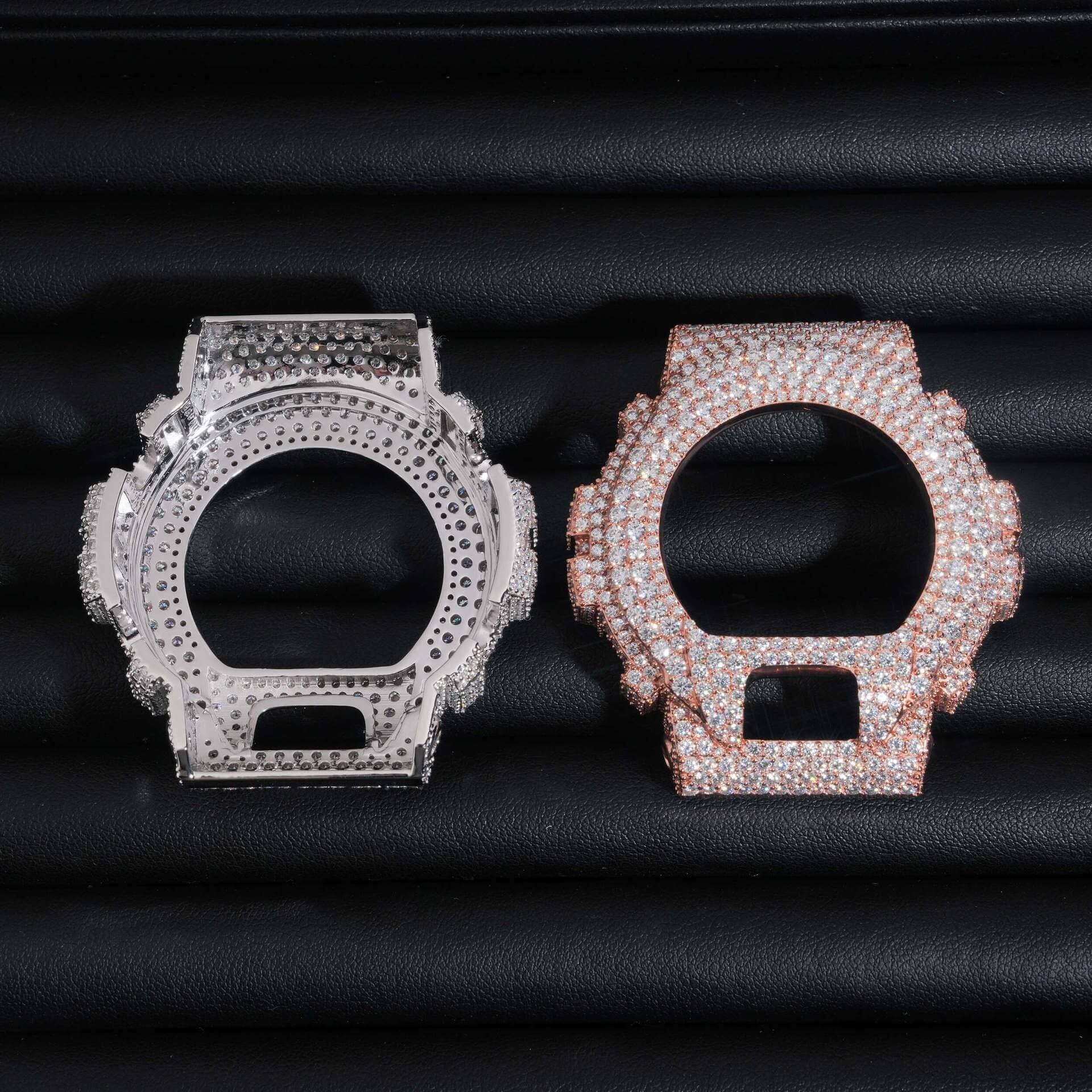 13.58 CT Iced Out G Shock DW6900 Moissanite Diamond Custom Watch Case