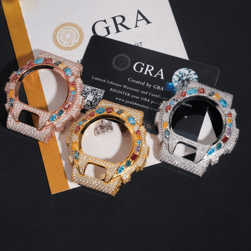 New Design DW6900 Model Mixed Color Moissanite Buss Down Watch Bezel Image secondaire du produit