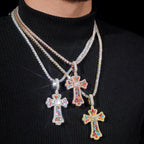 GL Iced Out Color Cross Hip Hop Silver VVS Moissanite Pendant