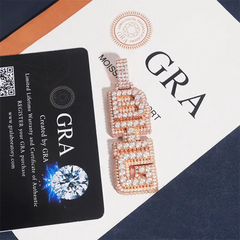 GL BIG Letter Pendant Full Inlaid VVS Moissanite Diamonds S925 Silver