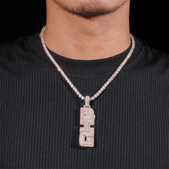 GL BIG Letter Pendant Full Inlaid VVS Moissanite Diamonds S925 Silver