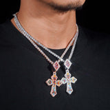 GL Color Cross Hip Hop Silver Color Moissanite Pendant