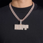 Custom VVS Baguette Moissanite "RUFF" Letter Pendant