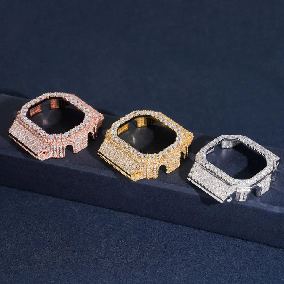 Premium Iced Out VVS  Moissanite Watch Case for Casio DW5600 Secondary image