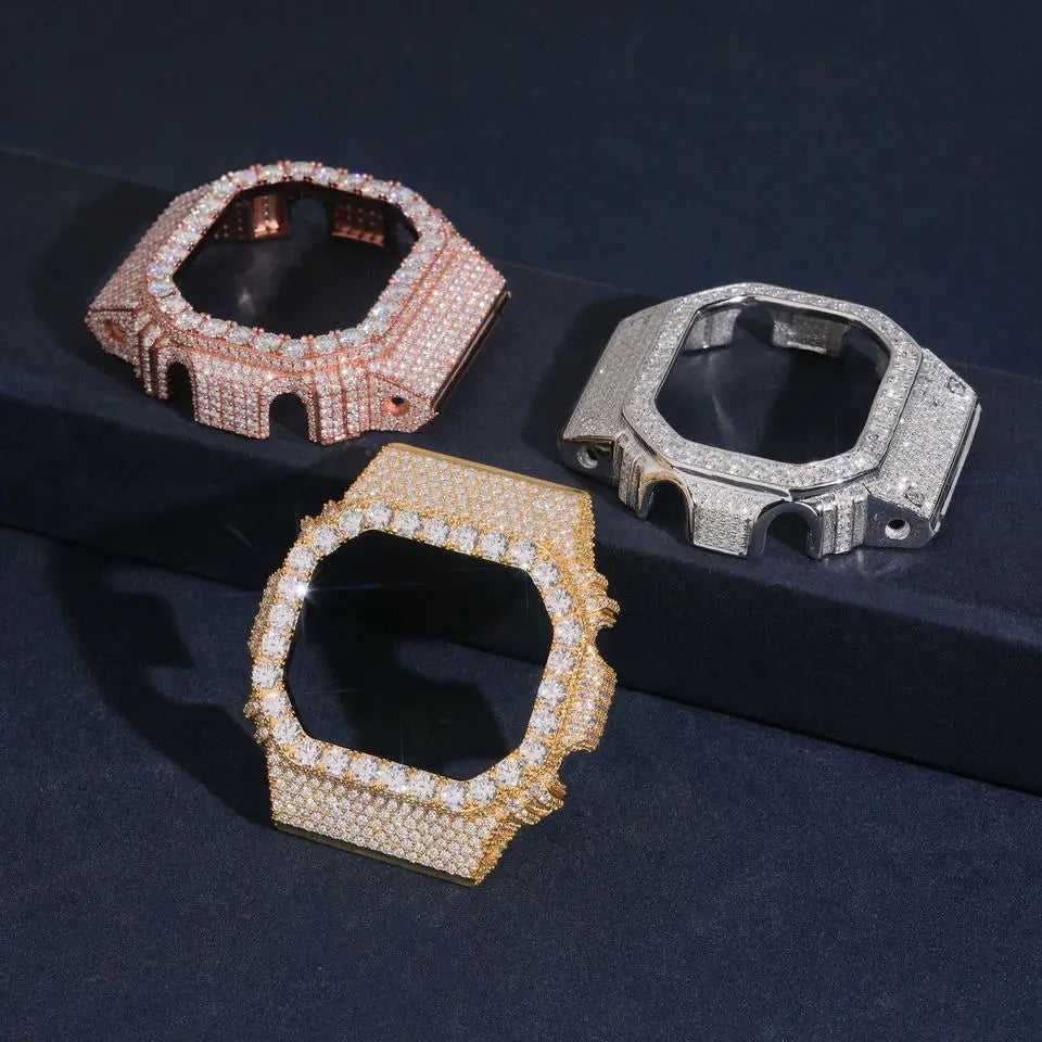 Premium Iced Out VVS  Moissanite Watch Case for Casio DW5600 Main image