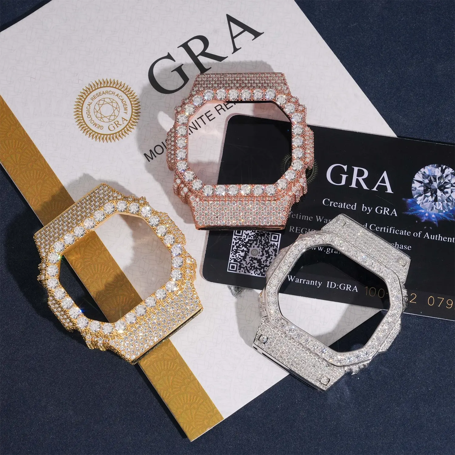 Premium Iced Out VVS  Moissanite Watch Case for Casio DW5600