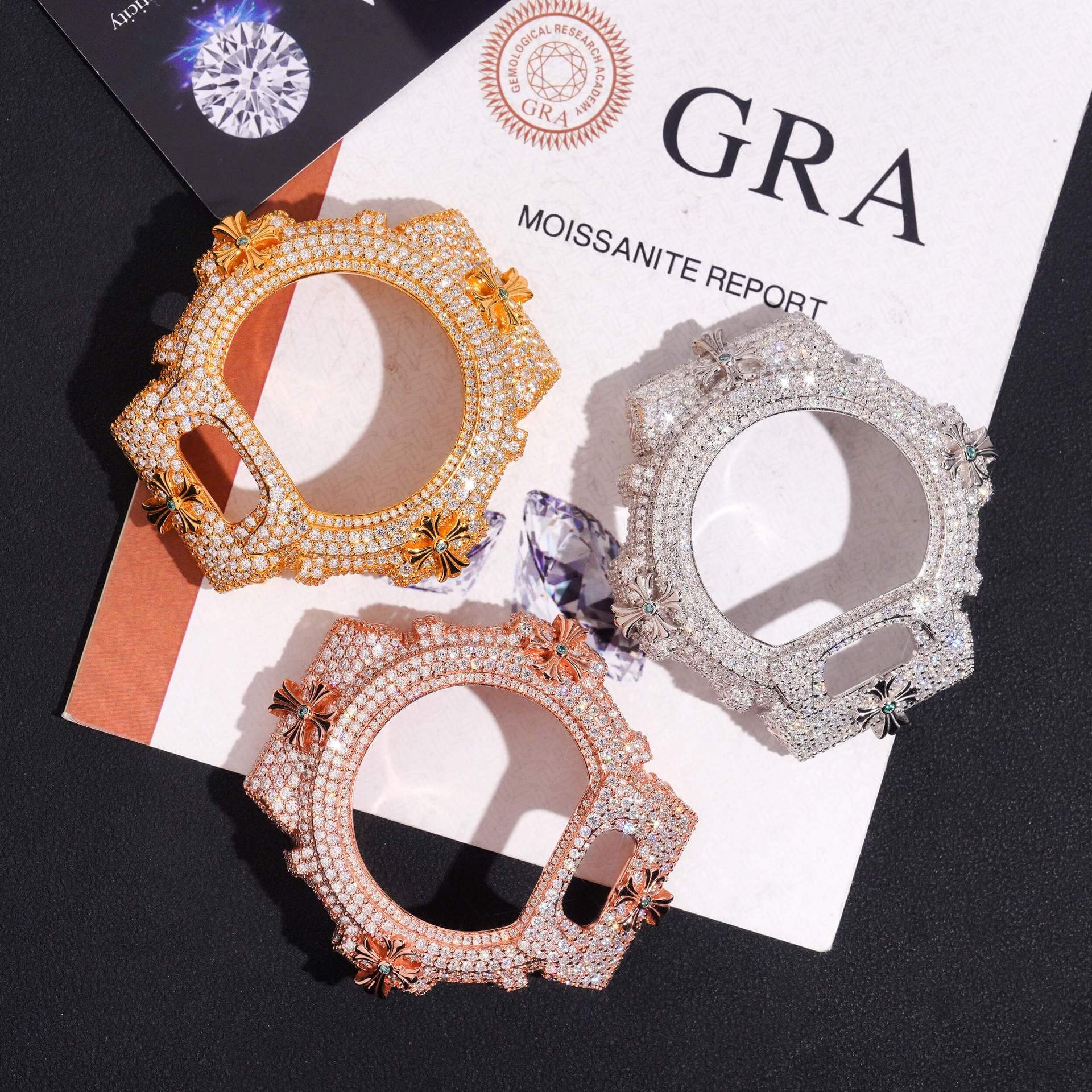 9.27 CT Moissanite Cross Iced Out G Shock DW6900 Custom Watch Case