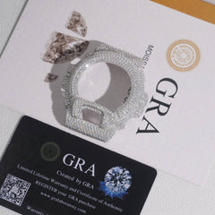 Iced Out D  Color Moissanite Flawless Clarity Bezel & Buckle Watch Case