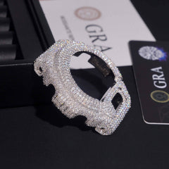 Iced Out D  Color Moissanite Flawless Clarity Bezel & Buckle Watch Case