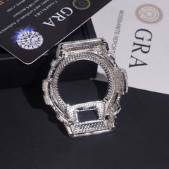 Iced Out D  Color Moissanite Flawless Clarity Bezel & Buckle Watch Case