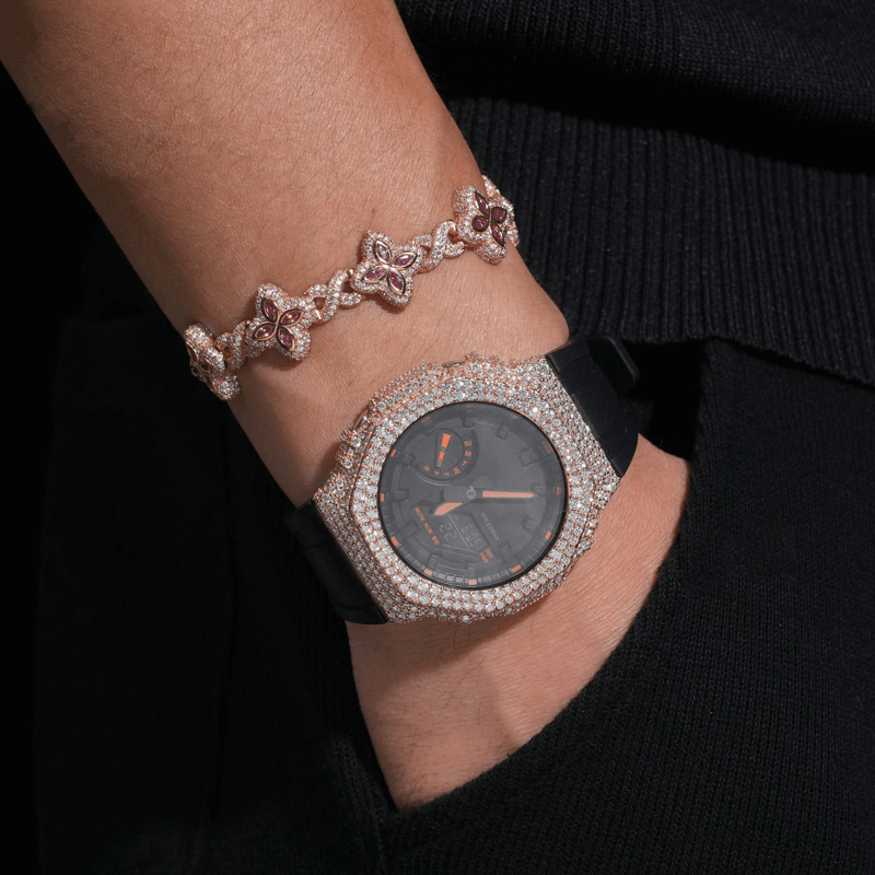 Custom GA2100 Buss Down Watch Bezel Moissanite Watch Case