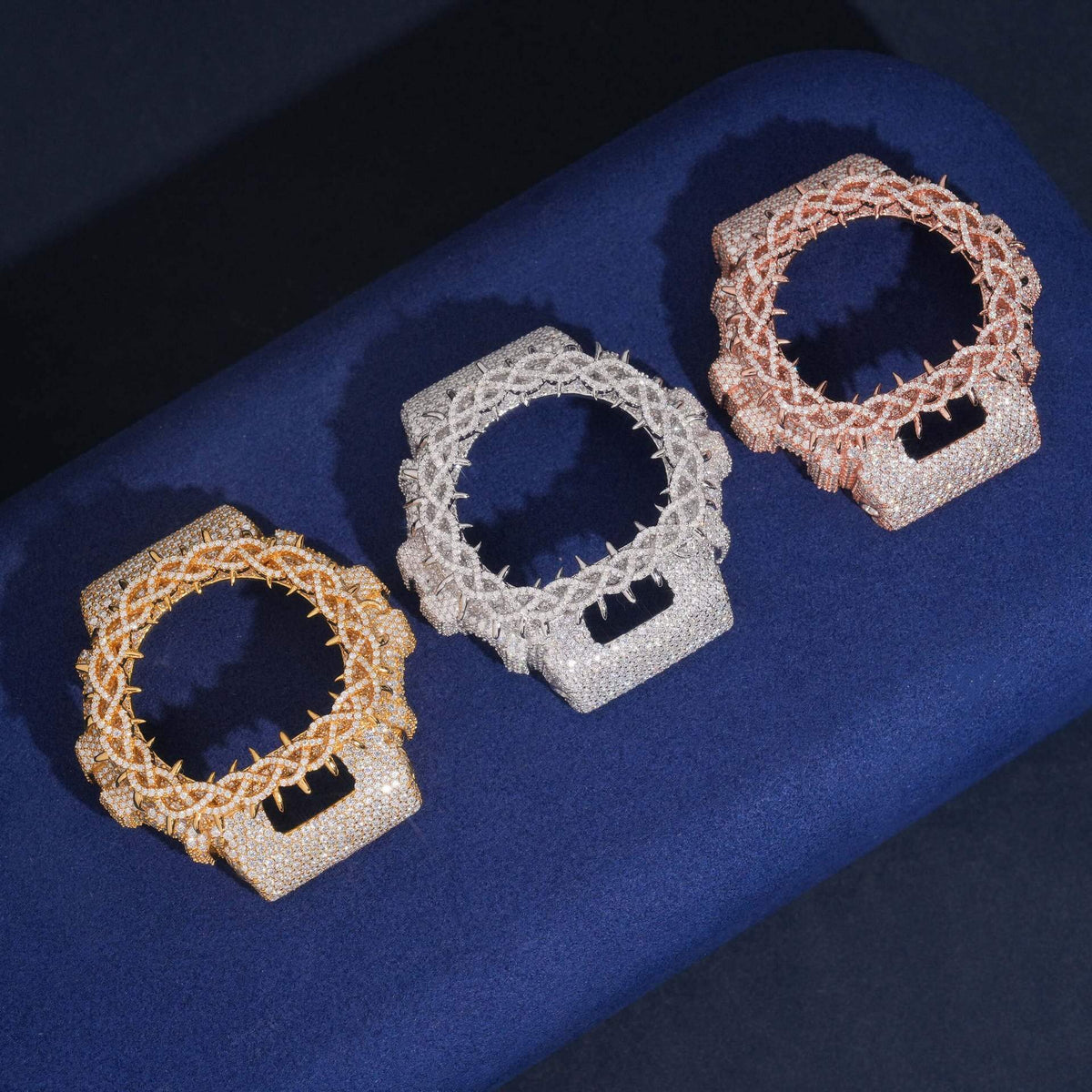 13.16CT Thorn Design Moissanite Diamond  Bezel for Casio G Shock DW6900 Watch Case