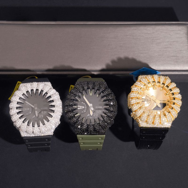 Unisex Full Iced out GA2100 Buss Down Watch Bezel Moissanite Watch Cover