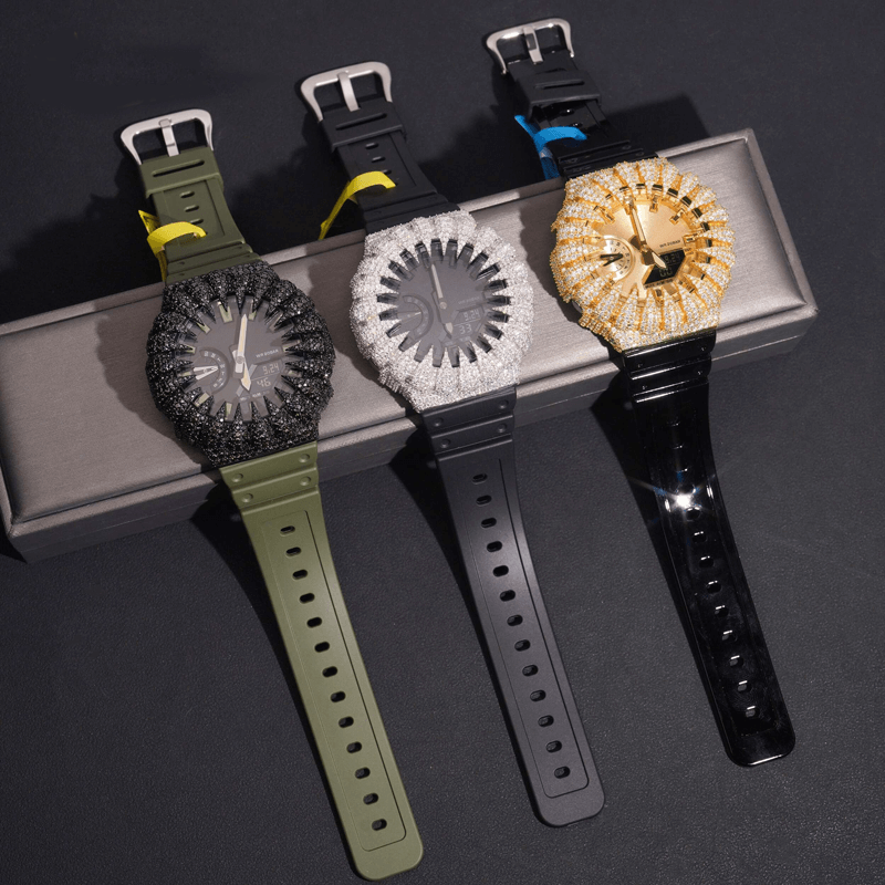Unisex Full Iced out GA2100 Buss Down Watch Bezel Moissanite Watch Cover