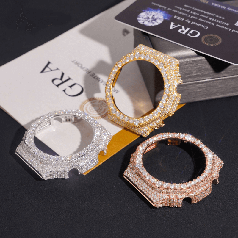 Moissanite Paved Watch Bezel Case