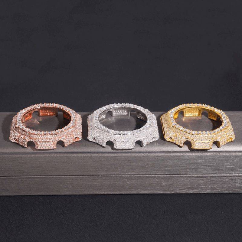 Moissanite Paved Watch Bezel Case