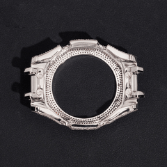 Premium Moissanite Watch Shell – 925 Silver Plated, Hand-Set Stones