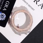 Premium Moissanite Watch Shell – 925 Silver Plated, Hand-Set Stones