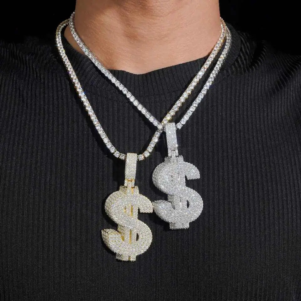 GL $ Money VVS Moissanite S925 Silver Pendant