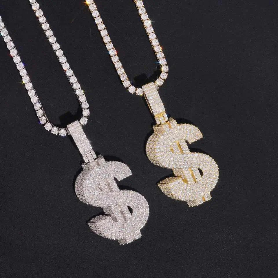 GL $ Money VVS Moissanite S925 Silver Pendant