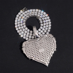VVS Moissanite Heart-Shaped Rose and Thorn Pendant