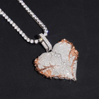 VVS Moissanite Heart-Shaped Rose and Thorn Pendant