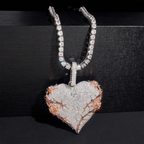 VVS Moissanite Heart-Shaped Rose and Thorn Pendant