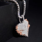 VVS Moissanite Heart-Shaped Rose and Thorn Pendant