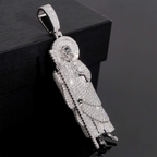 Iced Out VVS Moissanite San Judas Full Body S925 Silver Pendant