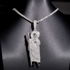 Iced Out VVS Moissanite San Judas Full Body S925 Silver Pendant