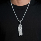 Iced Out VVS Moissanite San Judas Full Body S925 Silver Pendant
